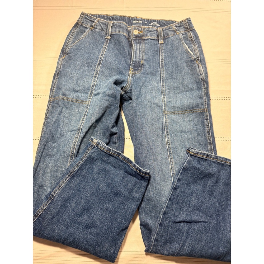 Old Navy OG Loose High Rise Jeans Mens 32x29 Blue Denim Front Seam Straight Leg